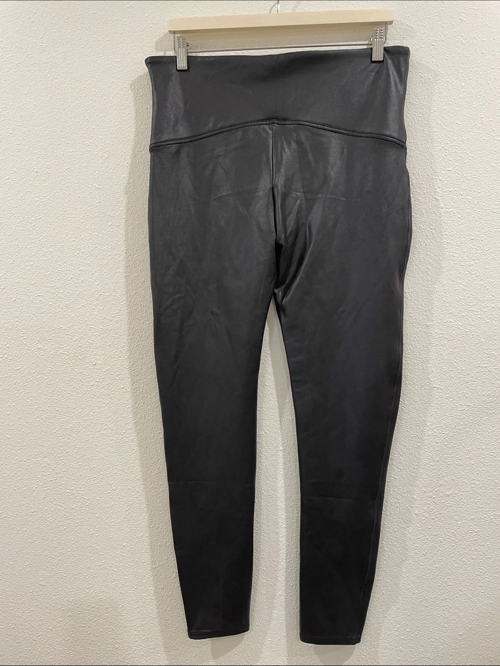 SPANX Black High-Waist Faux Leather Leggings 2X Plus Size